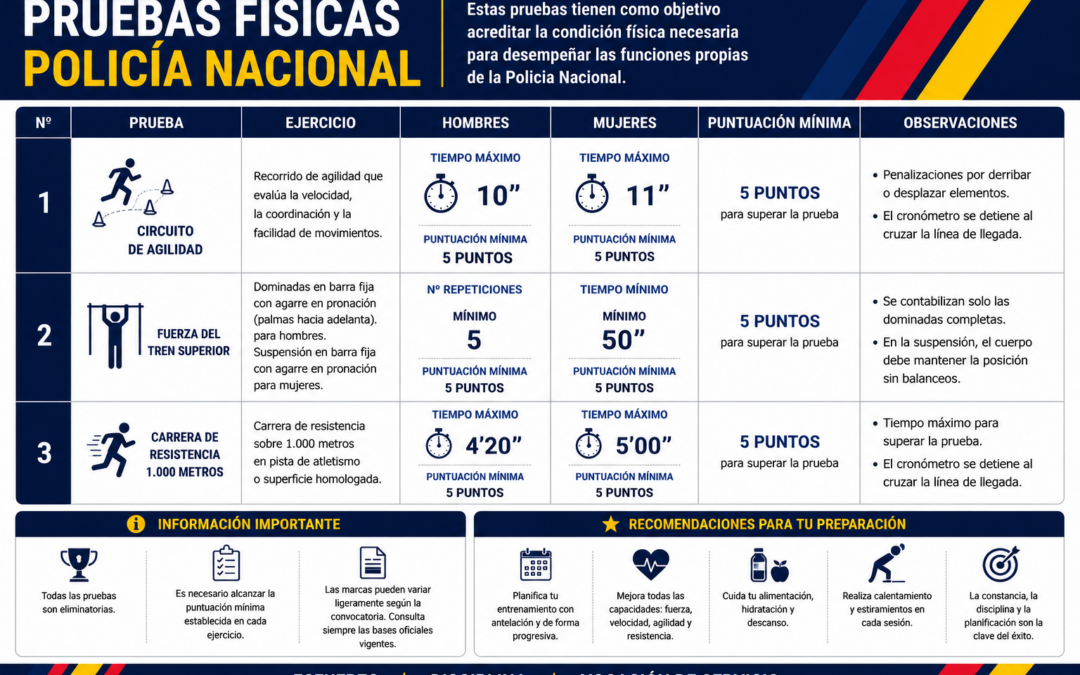 Pruebas físicas Cuerpo Nacional de Policía